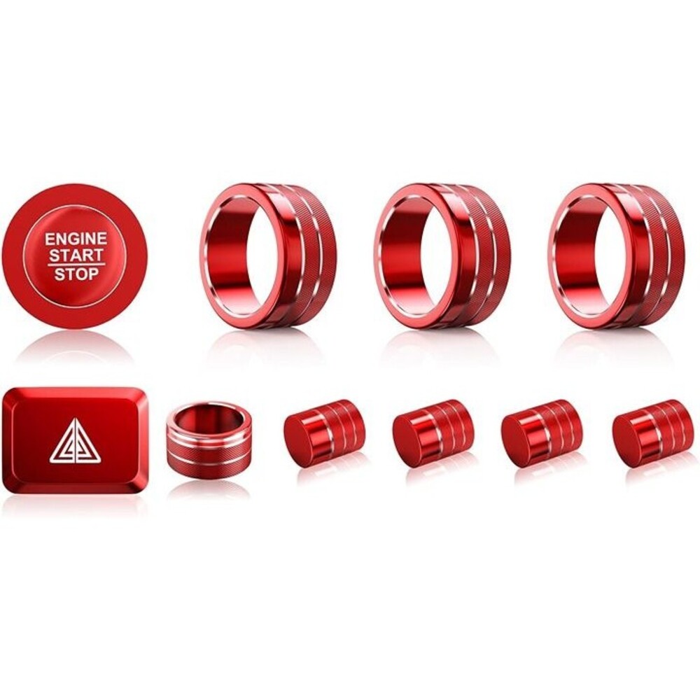 11pcs Knob Cover Kit, for Honda Civic 2022-2026 Accessories, Red